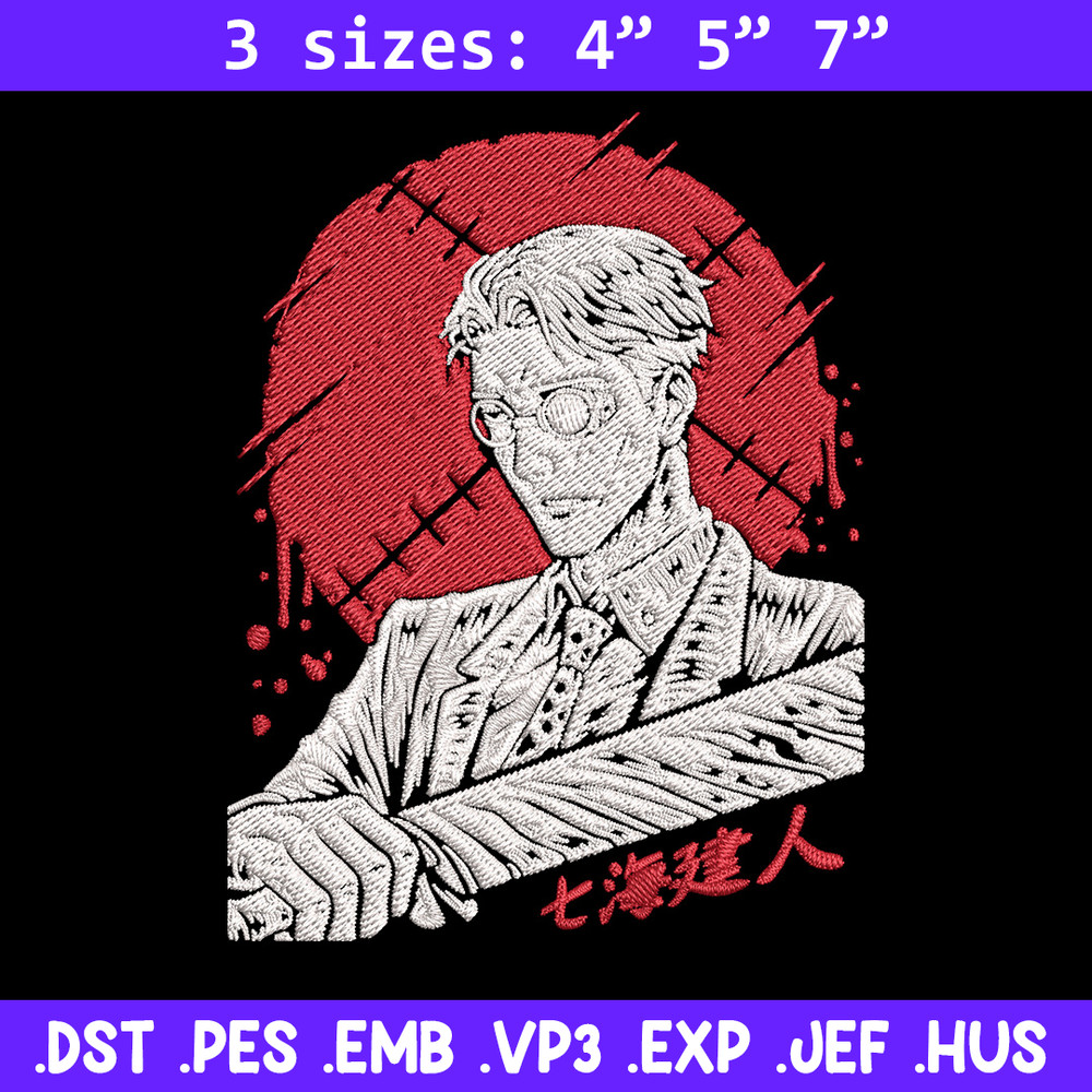 Nanami poster Embroidery Design, Jujutsu Embroidery, Embroidery File, Anime Embroidery, Anime shirt, Digital download.jpg