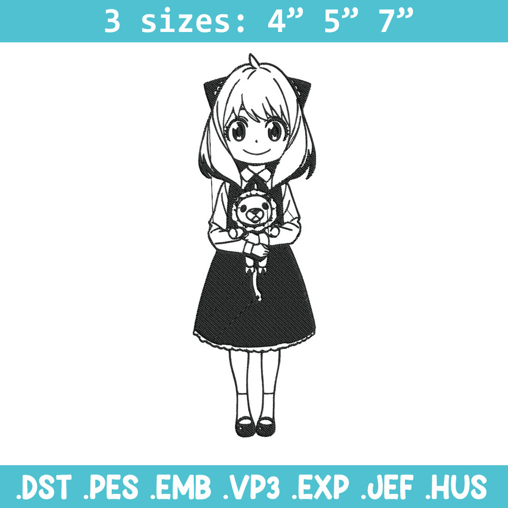 Anya Forger Embroidery Design, Spy x family Embroidery, Embroidery File, Anime Embroidery, Anime shirt,Digital download.jpg