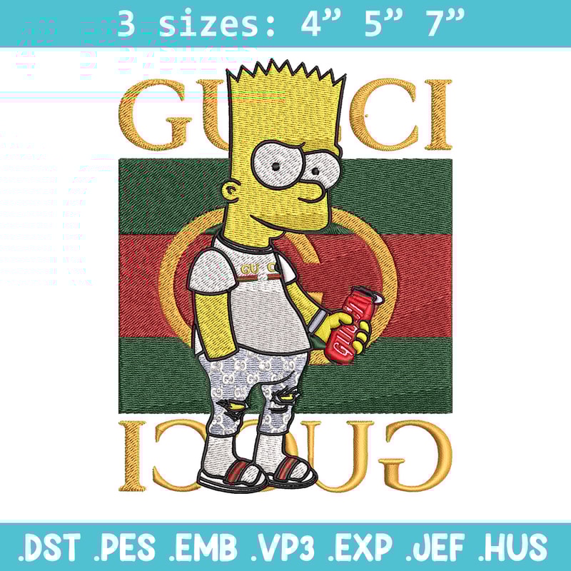 Bart gucci Embroidery Design, Gucci Embroidery, Embroidery File, Logo shirt, Sport Embroidery, Digital download.jpg