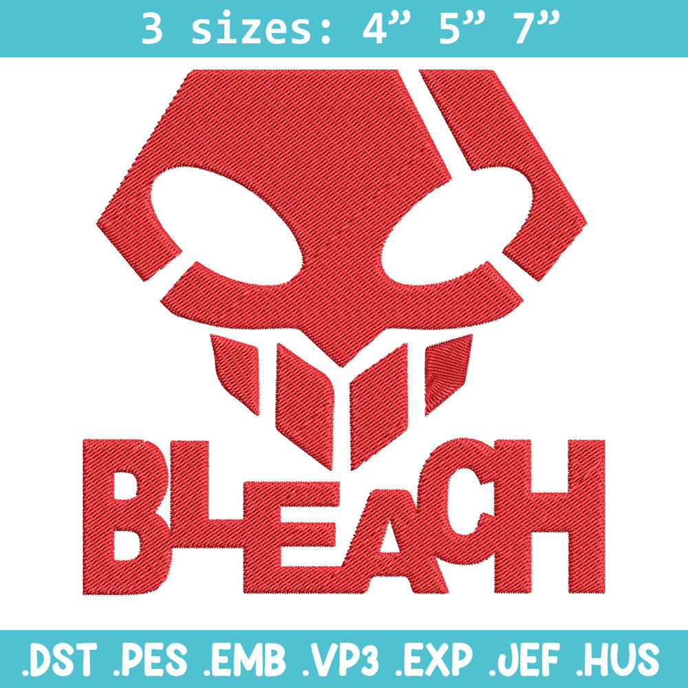 Bleach logo Embroidery Design, Bleach Embroidery, Embroidery File, Anime Embroidery, Anime shirt, Digital download.jpg