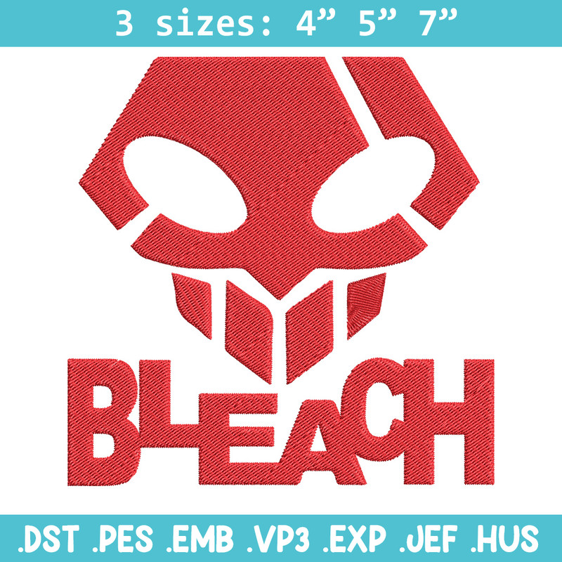 Bleach logo Embroidery Design, Bleach Embroidery, Embroidery File, Anime Embroidery, Anime shirt, Digital download.jpg