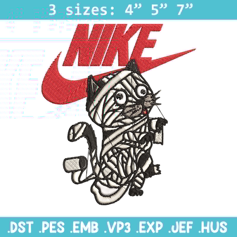 Cat Mummy Nike Embroidery design, Cat Mummy Nike Embroidery, Nike design, Embroidery file, Instant download..jpg