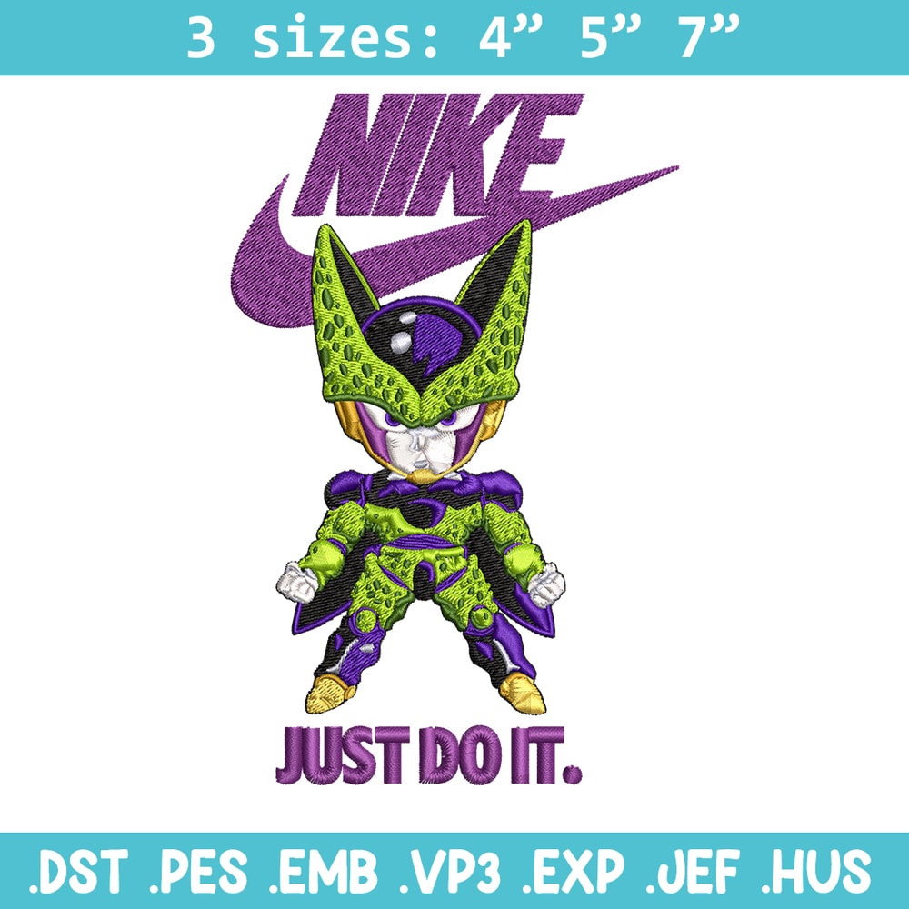 Cell dragon ball Embroidery design, dragon ball Embroidery, Nike design, Embroidery file, anime logo. Instant download..jpg