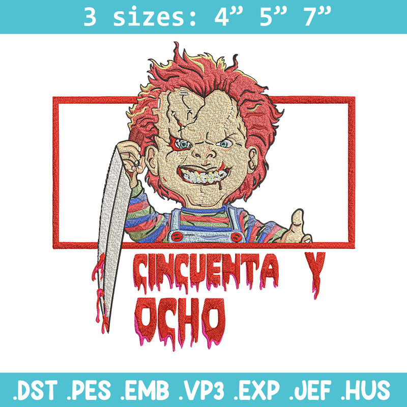 Chucky box Embroidery Design, Horror Embroidery, Embroidery File, Anime Embroidery, Anime shirt, Digital download.jpg