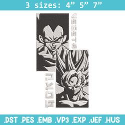 Goku x Vegeta Embroidery Design, Dragonball Embroidery, Embroidery File, Anime Embroidery, Anime shirt, Digital download