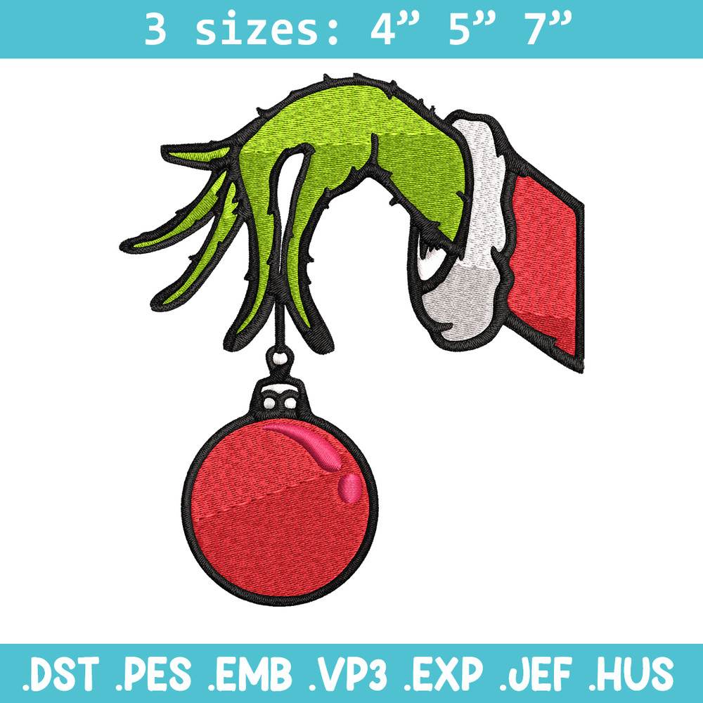 Grinch Hand Stock Illustrations Embroidery design, Grinch Embroidery, Embroidery File, Grinch design, Instant download..jpg