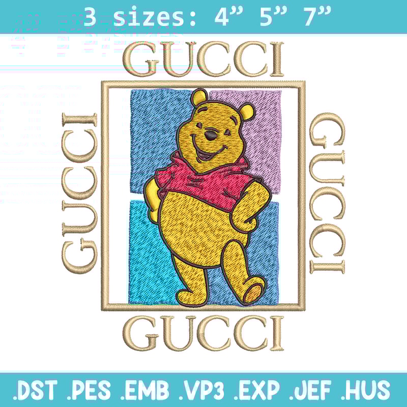 Gucci Winnie Pooh Embroidery design, Winnie Pooh Embroidery, cartoon design, Embroidery File, Digital download..jpg