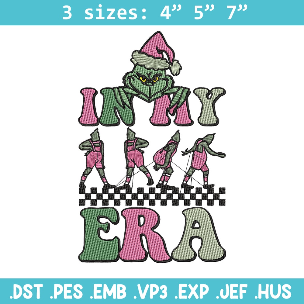 In my era Embroidery Design, Grinch Embroidery, Embroidery File, Chrismas Embroidery, Anime shirt, Digital download.jpg
