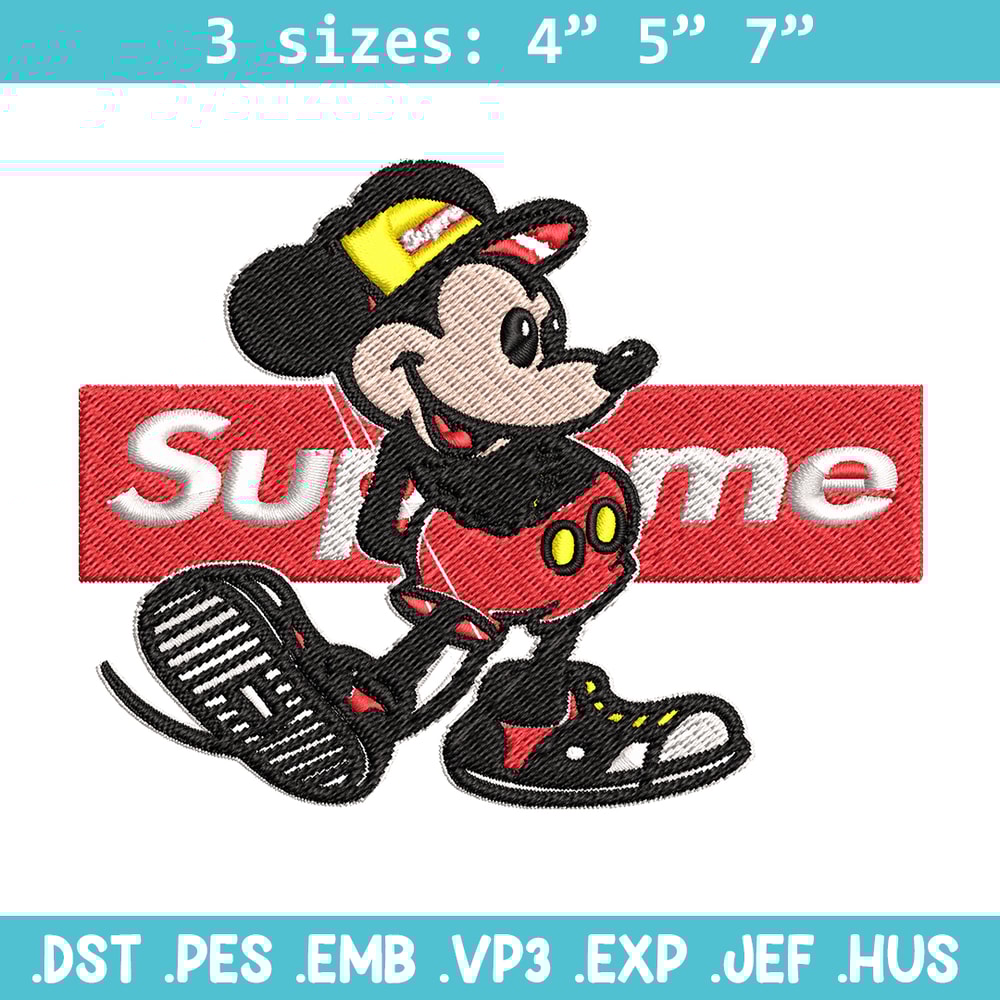 Mickey Mouse Supreme Embroidery design, Disney Embroidery, Disney design, Embroidery File, logo shirt, Digital download..jpg