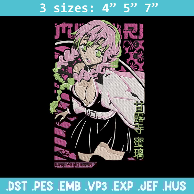 Mitsuri poster Embroidery Design, Demon slayer Embroidery, Embroidery File, Anime Embroidery, Digital download..jpg