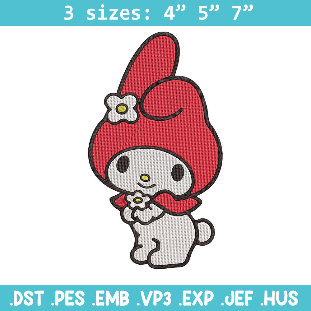 My Melody Embroidery Design, Hello kitty Embroidery, Embroidery File, Anime Embroidery, Anime shirt, Digital download.jpg