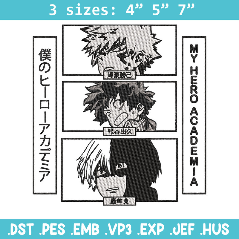 Deku friends Embroidery Design, Mha Embroidery, Embroidery File, Anime Embroidery, Anime shirt, Digital download..jpg