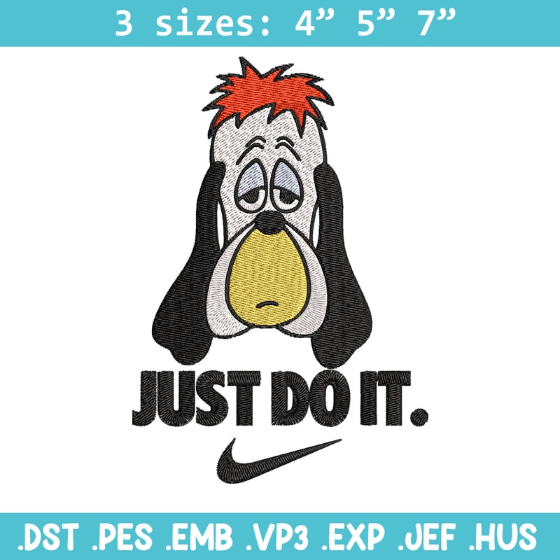 Droopy Just Rick It Embroidery design, Cartoon funny Embroidery, Logo Nike design, Embroidery file, Instant download..jpg