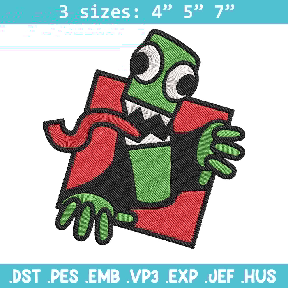 Green Rainbow Embroidery Design, Rainbow Friends Embroidery, Embroidery File, Anime Embroidery, Digital download.jpg