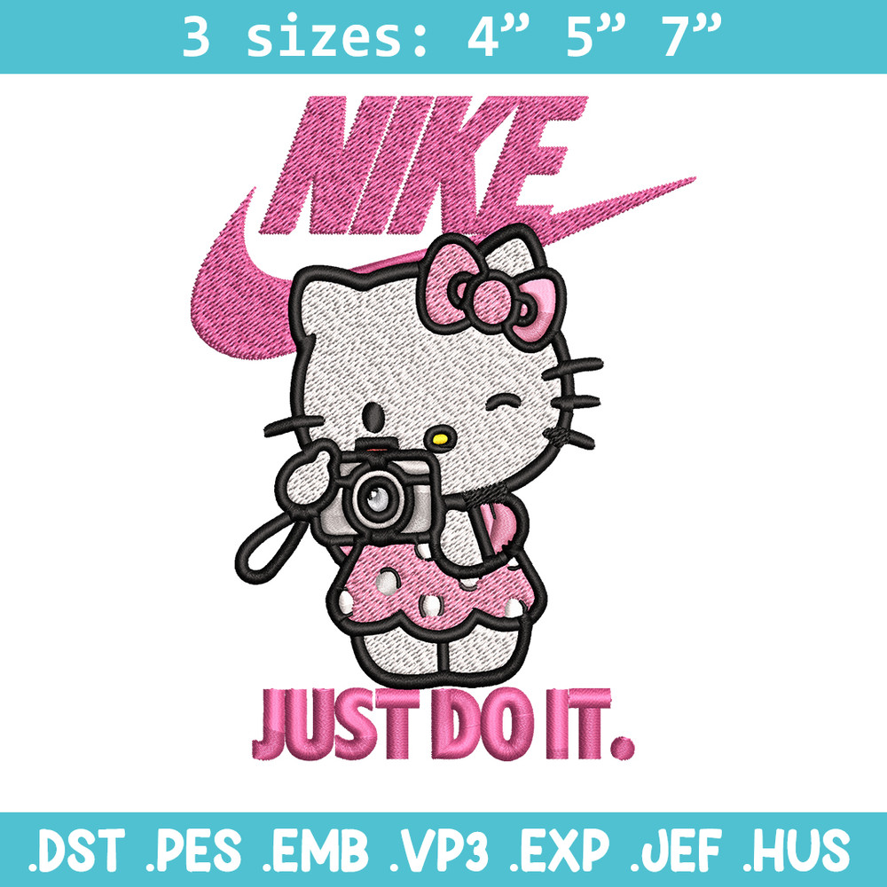 Hello kitty Nike Embroidery design, hello kitty cartoon, Embroidery, Nike design, Embroidery file, Instant download.jpg
