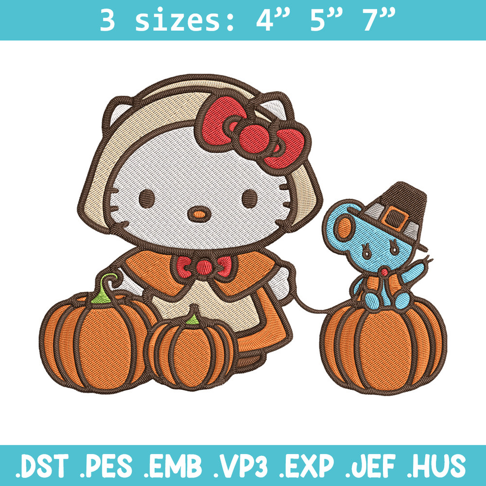 Hello kitty pumpkin Embroidery Design, Hello kitty Embroidery, Embroidery File, Anime Embroidery, Digital download.jpg