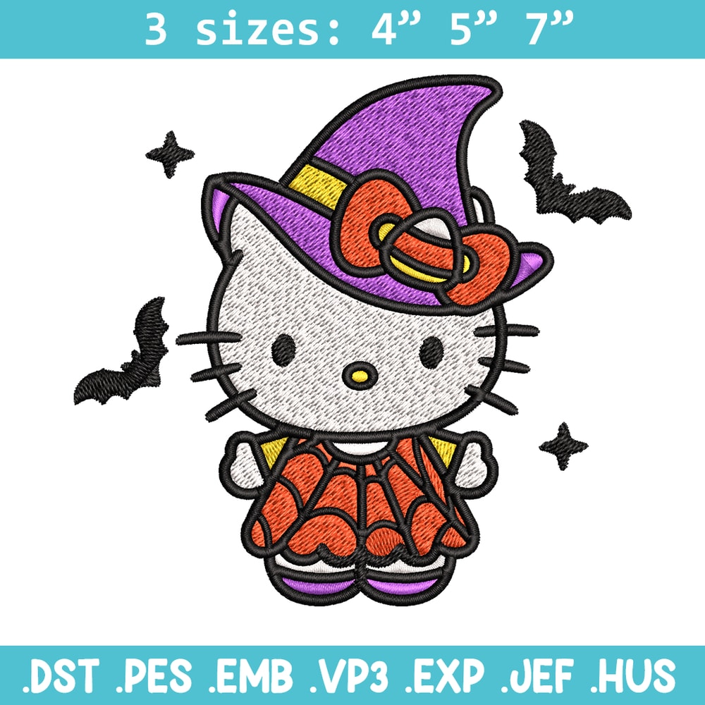 Hello kitty witch Embroidery design, Hello kitty Embroidery, cartoon design, Embroidery File, Digital download.jpg