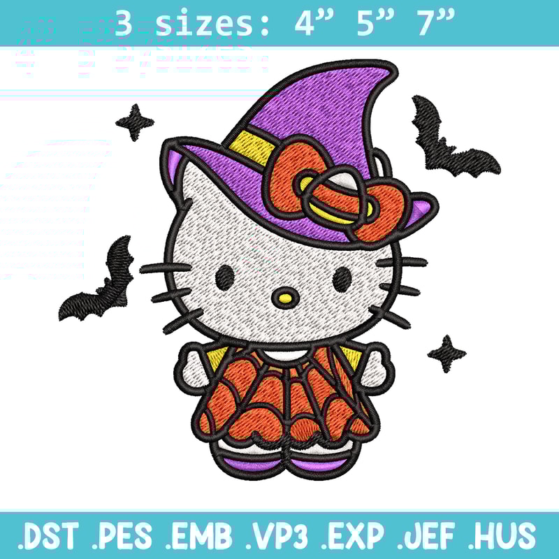 Hello kitty witch Embroidery design, Hello kitty Embroidery, cartoon design, Embroidery File, Digital download.jpg