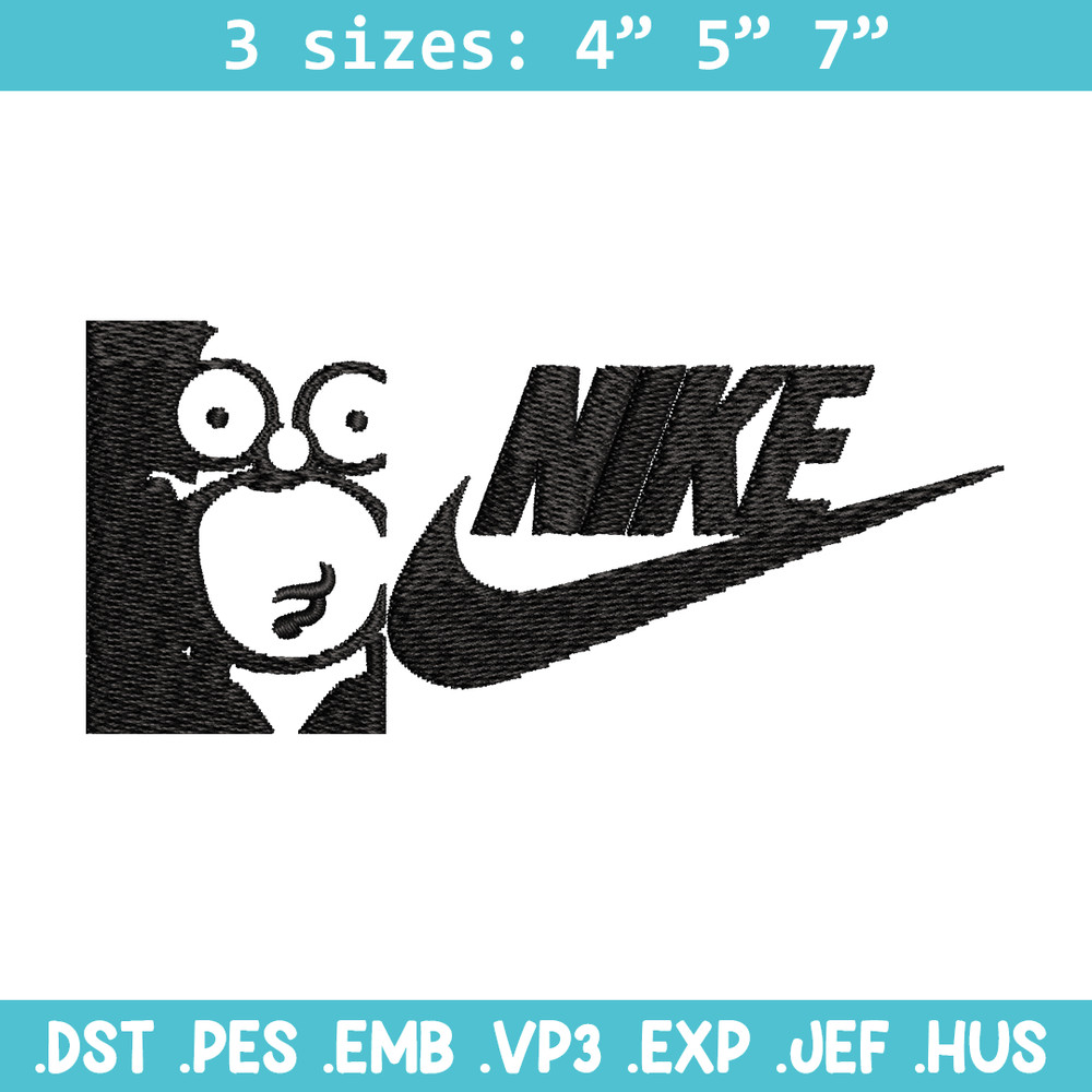Homer Simpson Nike Embroidery design, Homer Simpson Embroidery, Nike design, Embroidery file, Instant download..jpg