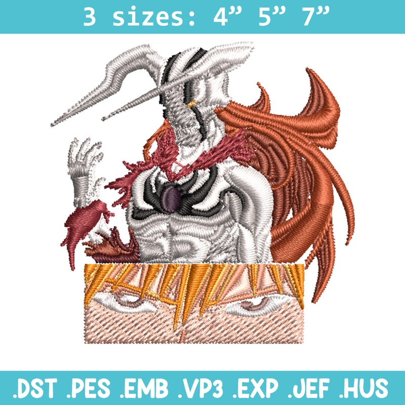 Ichigo demon Embroidery Design, Bleach Embroidery, Embroidery File, Anime Embroidery, Anime shirt, Digital download.jpg