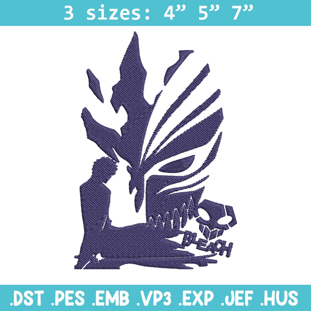 Ichigo mask Embroidery Design, Bleach Embroidery, Embroidery File, Anime Embroidery,Anime shirt, Digital download.jpg