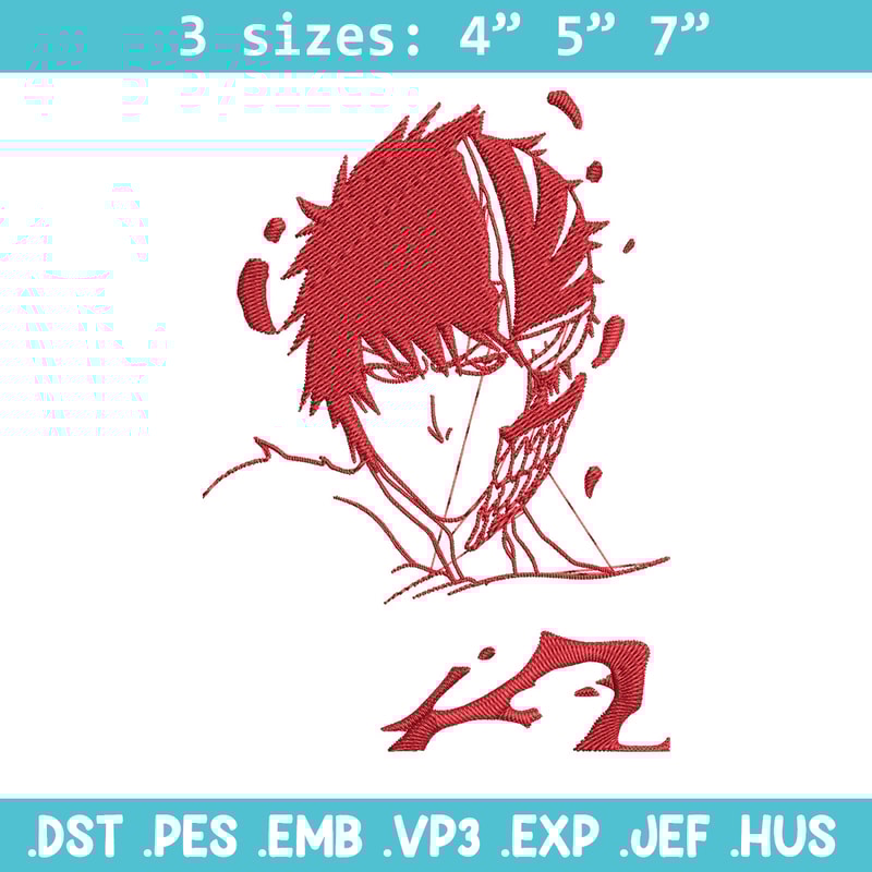 Ichigo poster Embroidery Design, Bleach Embroidery, Embroidery File, Anime Embroidery, Anime shirt, Digital download.jpg