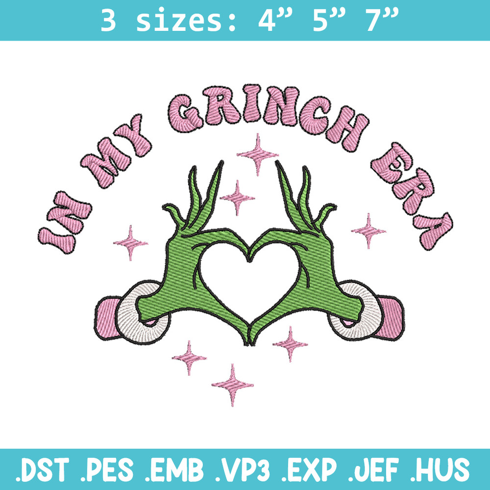 In my Grinch era embroidery design, Grinch embroidery, Chrismas design,Embroidery shirt,Embroidery file,Digital download.jpg