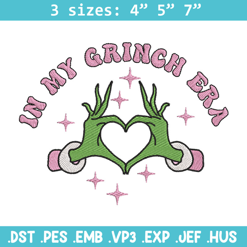 In my Grinch era embroidery design, Grinch embroidery, Chrismas design,Embroidery shirt,Embroidery file,Digital download.jpg