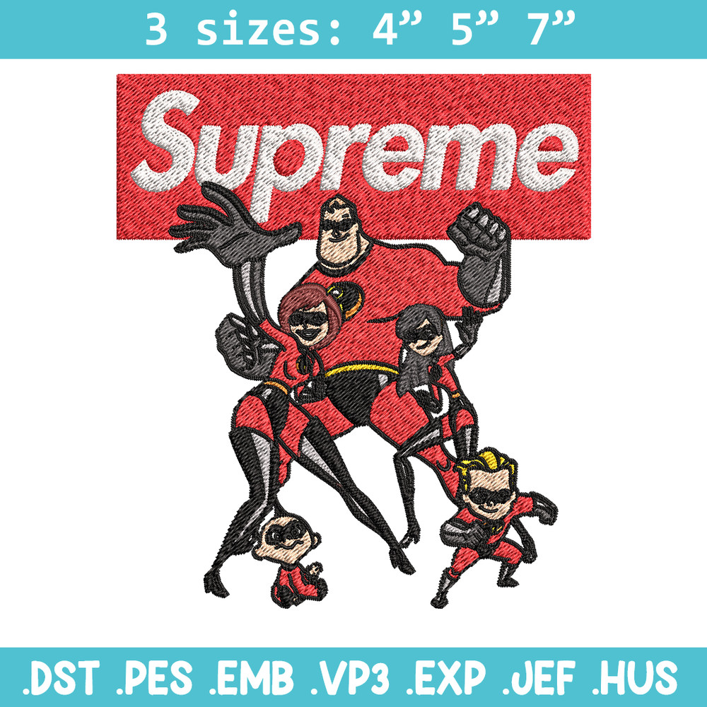 Incredibles supreme logo Embroidery design, supreme cartoon Embroidery, logo design, Embroidery File, Instant download..jpg