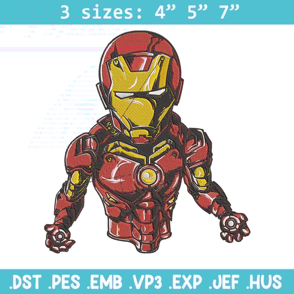 Iron man chibi Embroidery Design, Marvel Embroidery, Embroidery File, Anime Embroidery, Anime shirt, Digital download.jpg