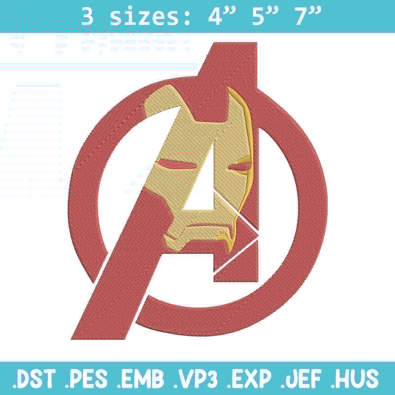 Iron man logo Embroidery Design, Marvel Embroidery, Embroidery File, Anime Embroidery, Anime shirt, Digital download.jpg