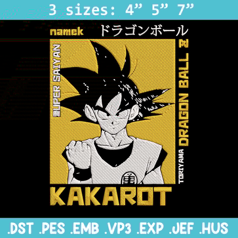 Kakarot Embroidery Design, Dragonball Embroidery, Embroidery File, Anime Embroidery, Anime shirt, Digital download.jpg