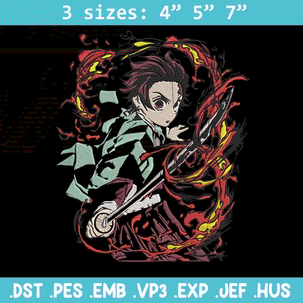 Kamado Tanjiro Embroidery Design, Demon slayer Embroidery, Embroidery File, Anime Embroidery, Digital download..jpg