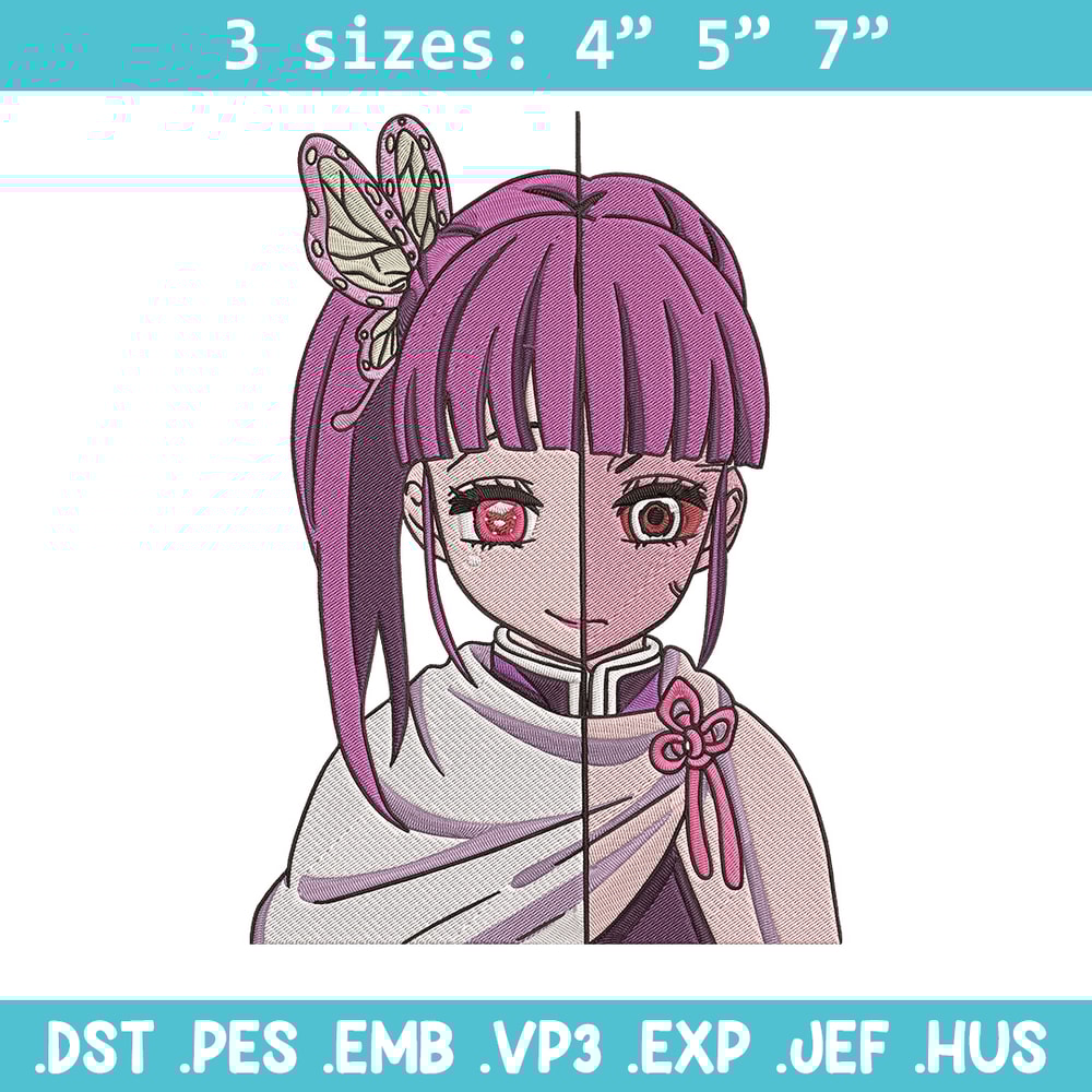 Kanao face Embroidery Design, Demon slayer Embroidery, Embroidery File, Anime Embroidery, Digital download..jpg