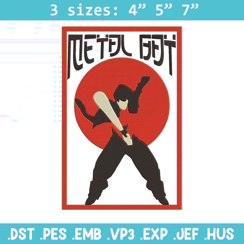 Metal bat Embroidery Design, One punch man Embroidery, Embroidery File, Anime Embroidery, Anime shirt, Digital download..jpg