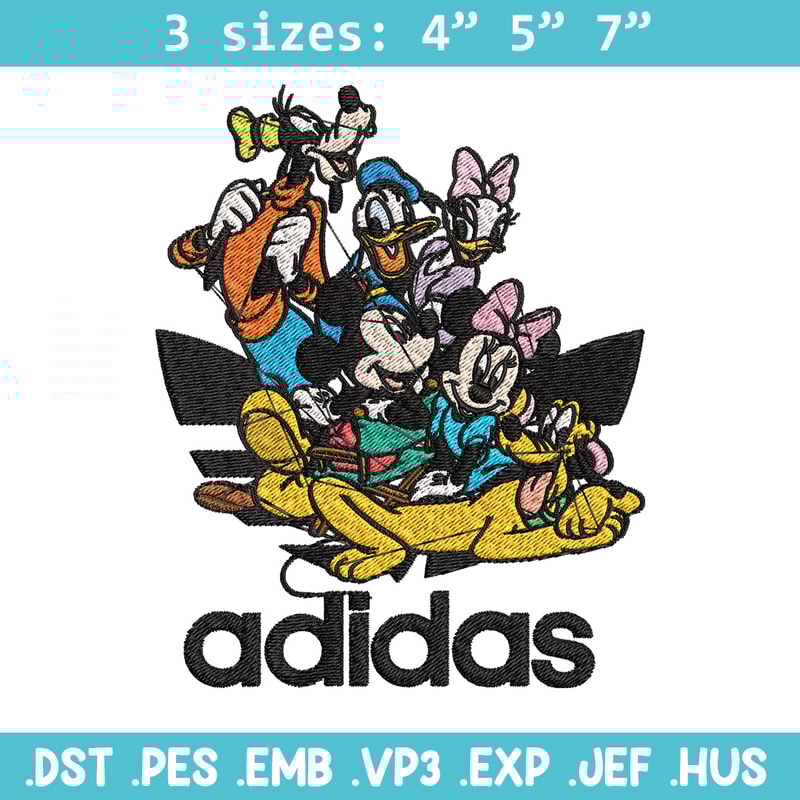 Mickey friends Embroidery Design, Adidas Embroidery, Brand Embroidery, Embroidery File,Logo shirt,Digital download.jpg