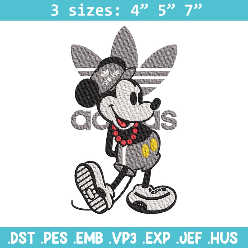 Mickey grey adidas Embroidery Design, Adidas Embroidery, Brand Embroidery, Embroidery File, Logo shirt, Digital download.jpg