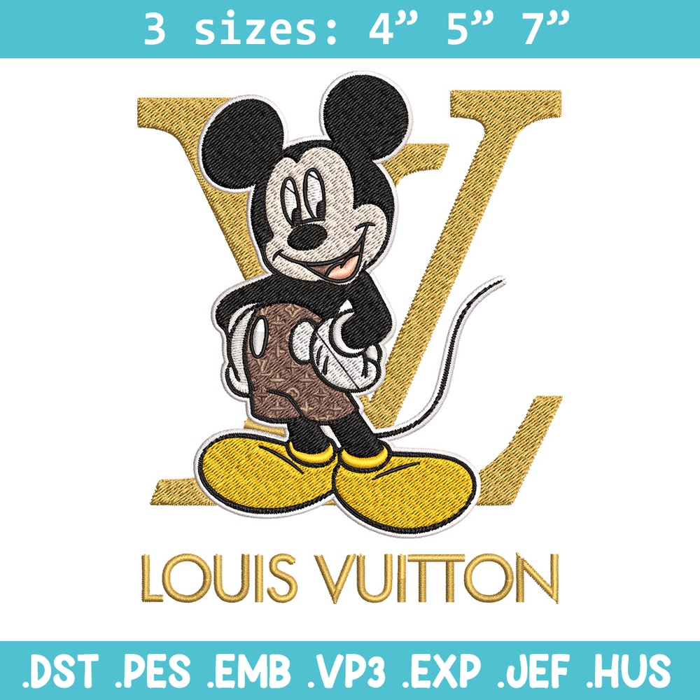 Mickey logo lv Embroidery Design, Lv Embroidery, Embroidery File, Brand Embroidery, Logo shirt, Digital download.jpg