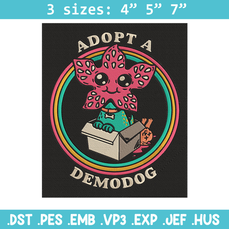 Adpot a demodog Embroidery Design, Demodog Embroidery, Embroidery File, Anime Embroidery, Anime shirt, Digital download.jpg
