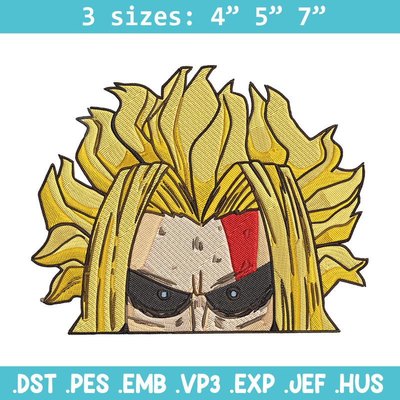 All Might Peeker Embroidery Design, Mha Embroidery, Embroidery File, Anime Embroidery, Anime shirt, Digital download.jpg