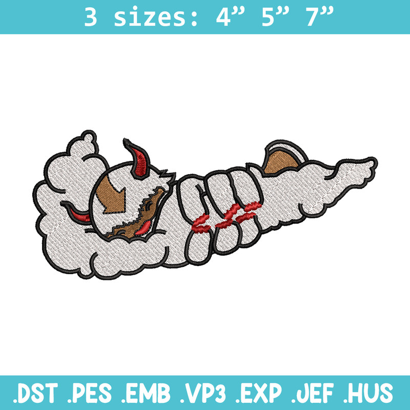 Appa x Nike embroidery design, avatar cartoon embroidery, nike design, Logo shirt, cartoon shirt, digital download.jpg