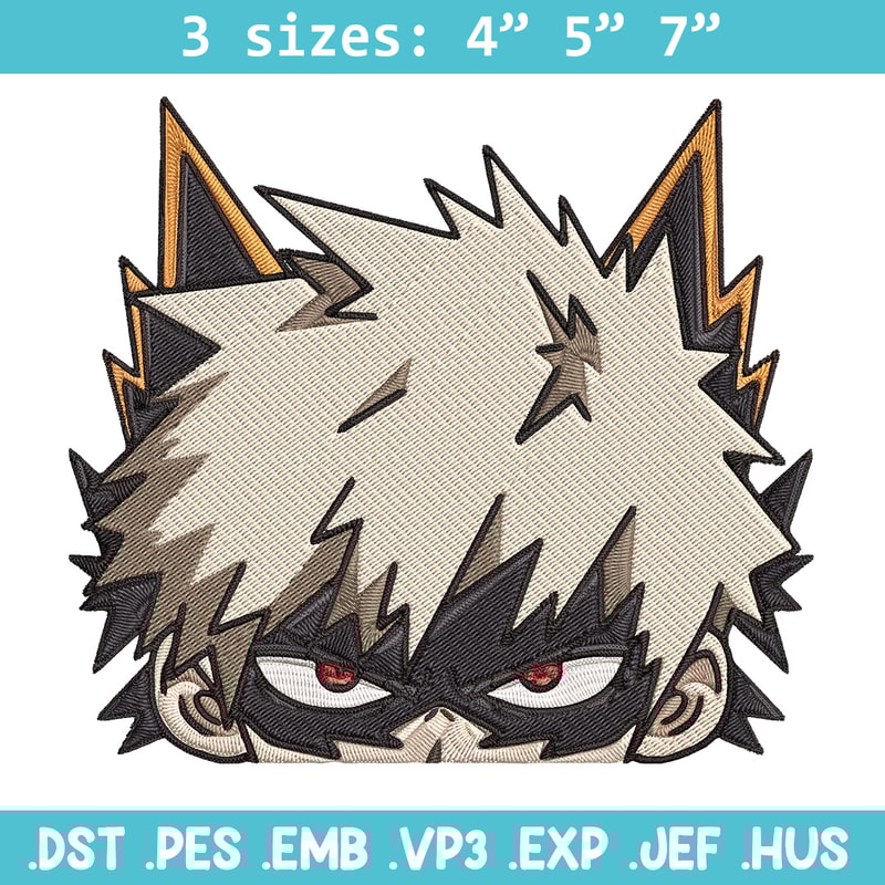 Bakugo Peeker Embroidery Design, Mha Embroidery, Embroidery File, Anime Embroidery, Anime shirt, Digital download.jpg