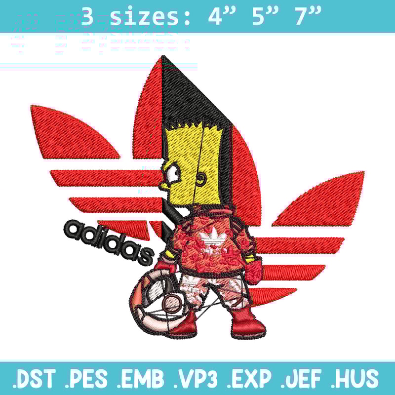 Bart racer adidas Embroidery Design, Adidas Embroidery, Brand Embroidery, Embroidery File, Logo shirt, Digital download.jpg