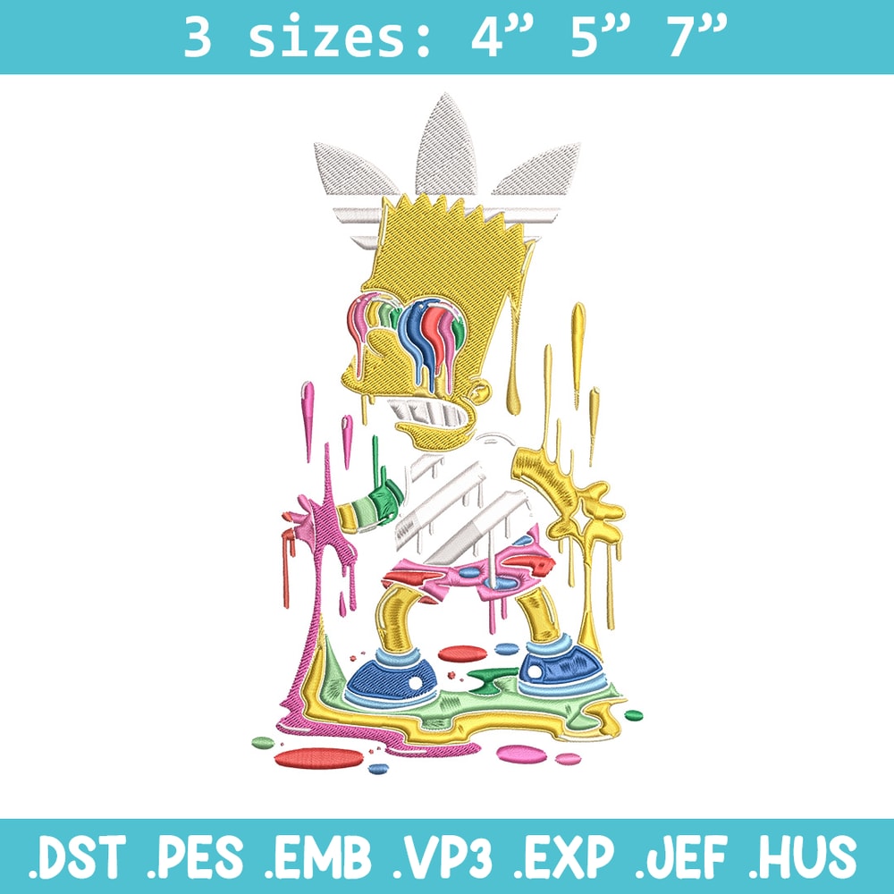 Bart simpson Embroidery Design, Simpson Embroidery, Embroidery File, Adidas Embroidery, Anime shirt, Digital download..jpg