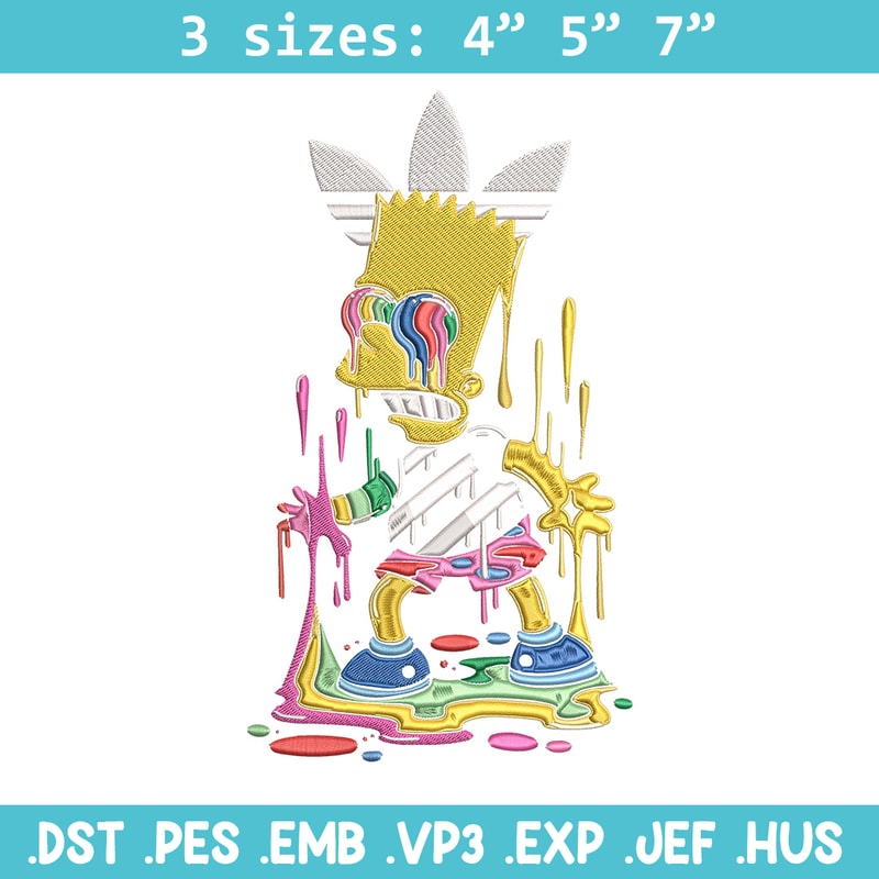 Bart simpson Embroidery Design, Simpson Embroidery, Embroidery File, Adidas Embroidery, Anime shirt, Digital download..jpg