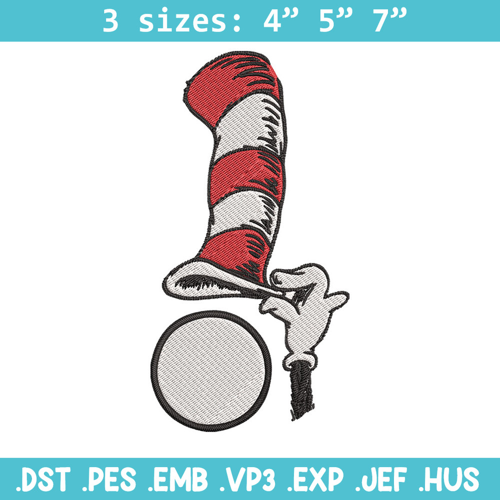 Cat In The Hat Embroidery Design, Cat In The Hat Embroidery, Embroidery File, logo shirt, Digital download.jpg
