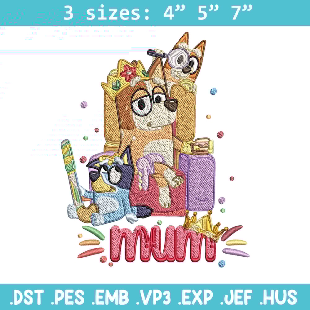 Chilli Heeler Embroidery, Bluey Mum cartoon Embroidery, Embroidery File, cartoon design, cartoon shirt, Digital download.jpg