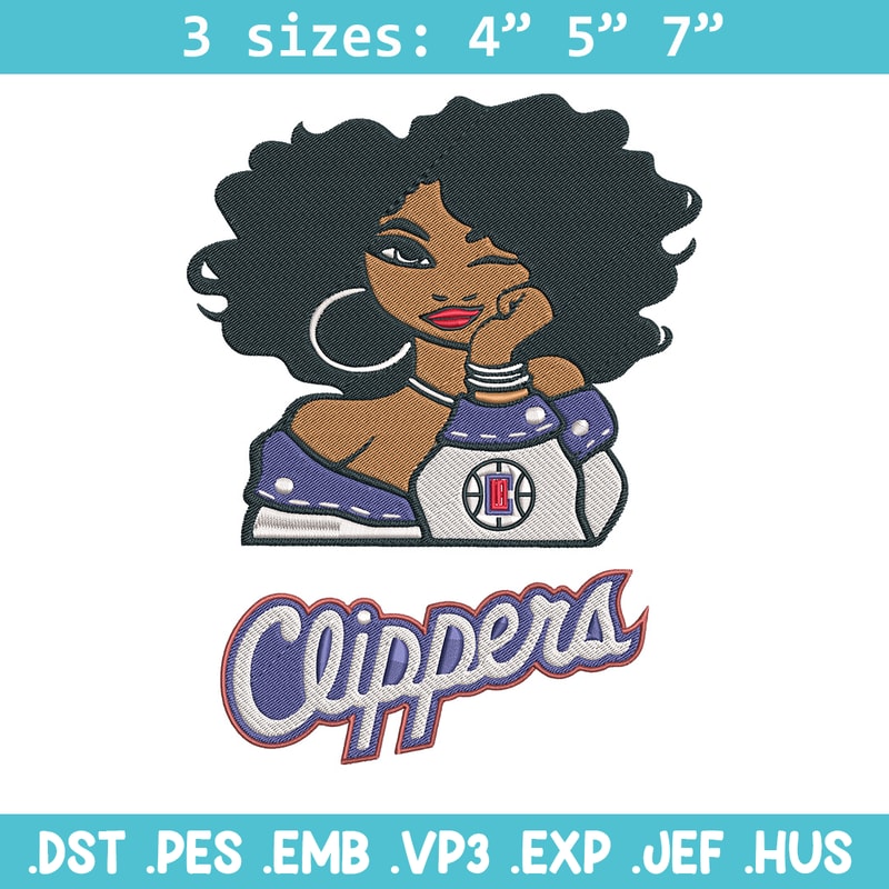 Clippers girl embroidery design, NBA embroidery,Sport embroidery,Embroidery design,Logo sport embroidery.jpg