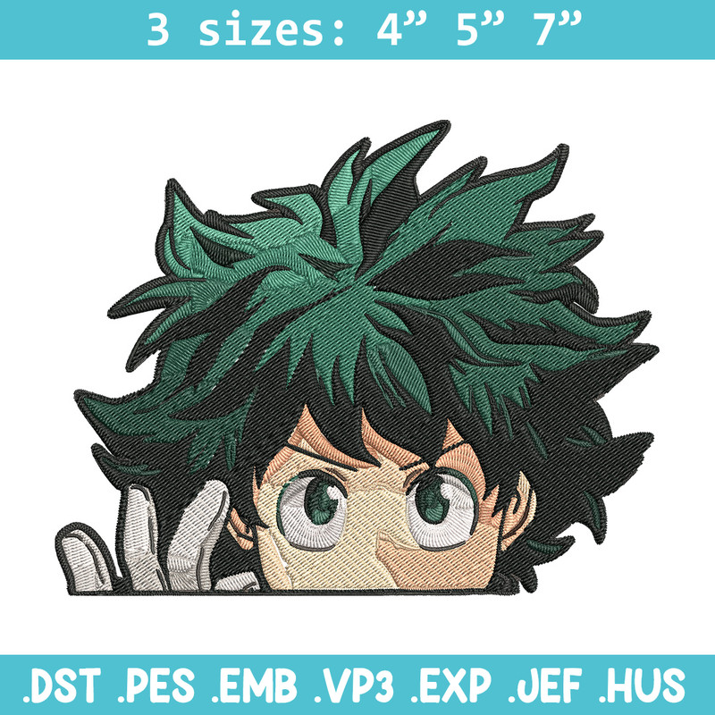 Deku Peek Embroidery Design, Mha Embroidery, Embroidery File, Anime Embroidery, Anime shirt, Digital download.jpg