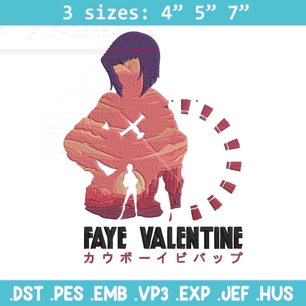 Faye Valentine Embroidery Design, Cowboy bebop Embroidery, Embroidery File,Anime Embroidery,Anime shirt,Digital download.jpg